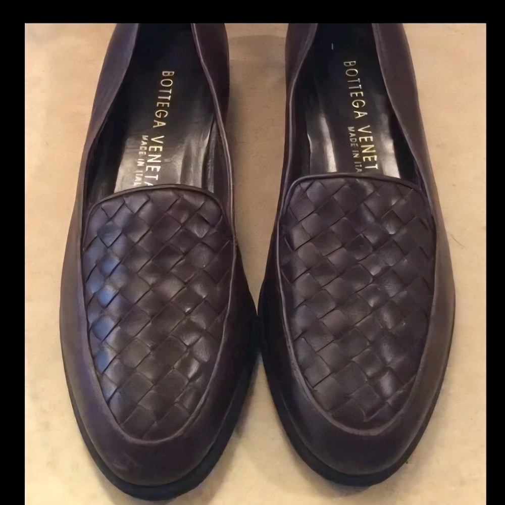 Bottega Veneta Dark Brown Woven Loafers